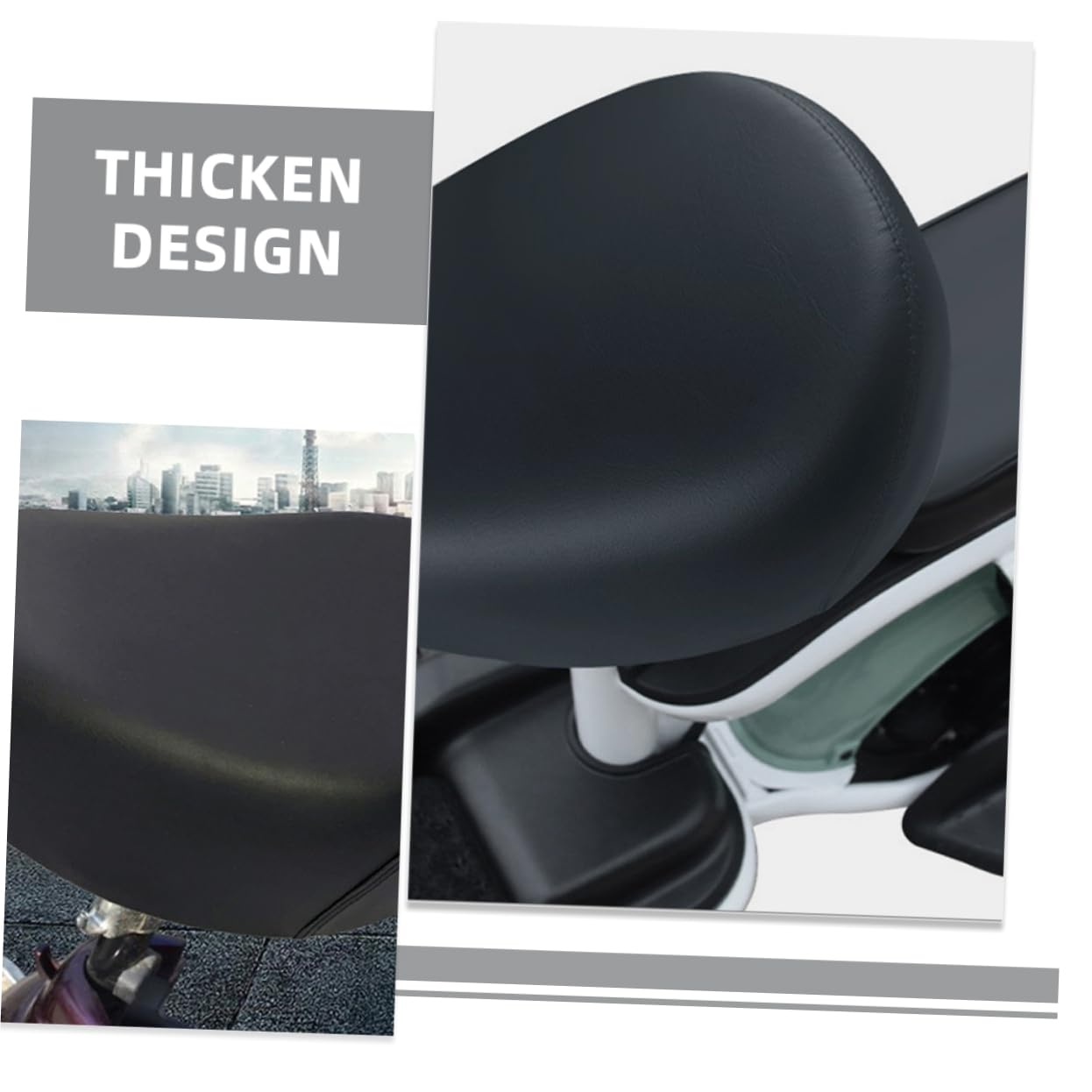 Abaodam Coussin de Siège de Vélo Remplaçable Confort Amélioré pour et Électrique Installation Facile Design Épais PU Durable