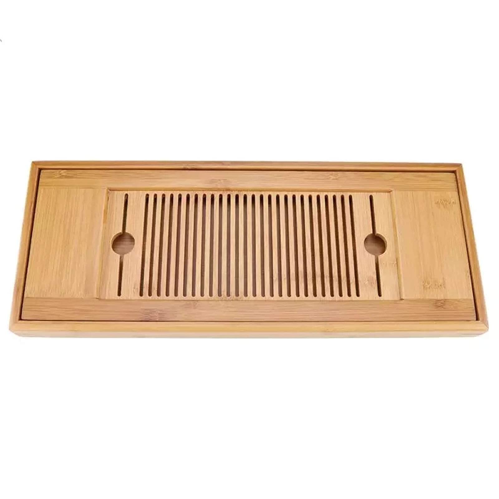 DCYEQRQ Chinese Gongfu Tea Tray Table Box Tea Tray Drainage Water Storage Kung Fu Tea Set Drawer Tea Room Board Table Chinese Tea Room,As Shown,27 * 14 * 3Cm (As Shown 38 * 15 * 3Cm)