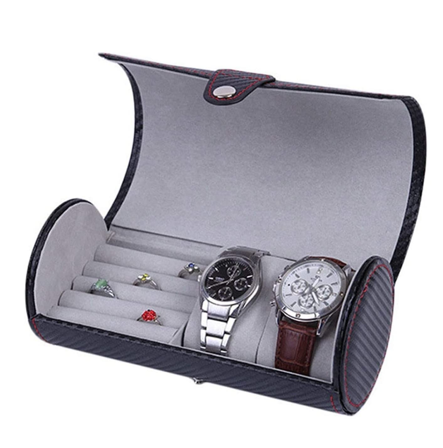 Custodia per Orologio Rotolo per Orologio Rotolo in Pelle PU Custodia per Orologio Portatile da Viaggio Porta Orologio da Polso Anelli per Bracciale Custodia per Orologio Scatola per Orologi