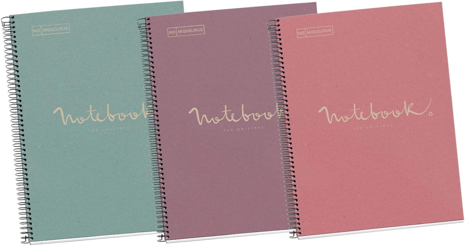 MIQUELRIUS Pack of 3 100 Recycled Notebooks MicroPerforated