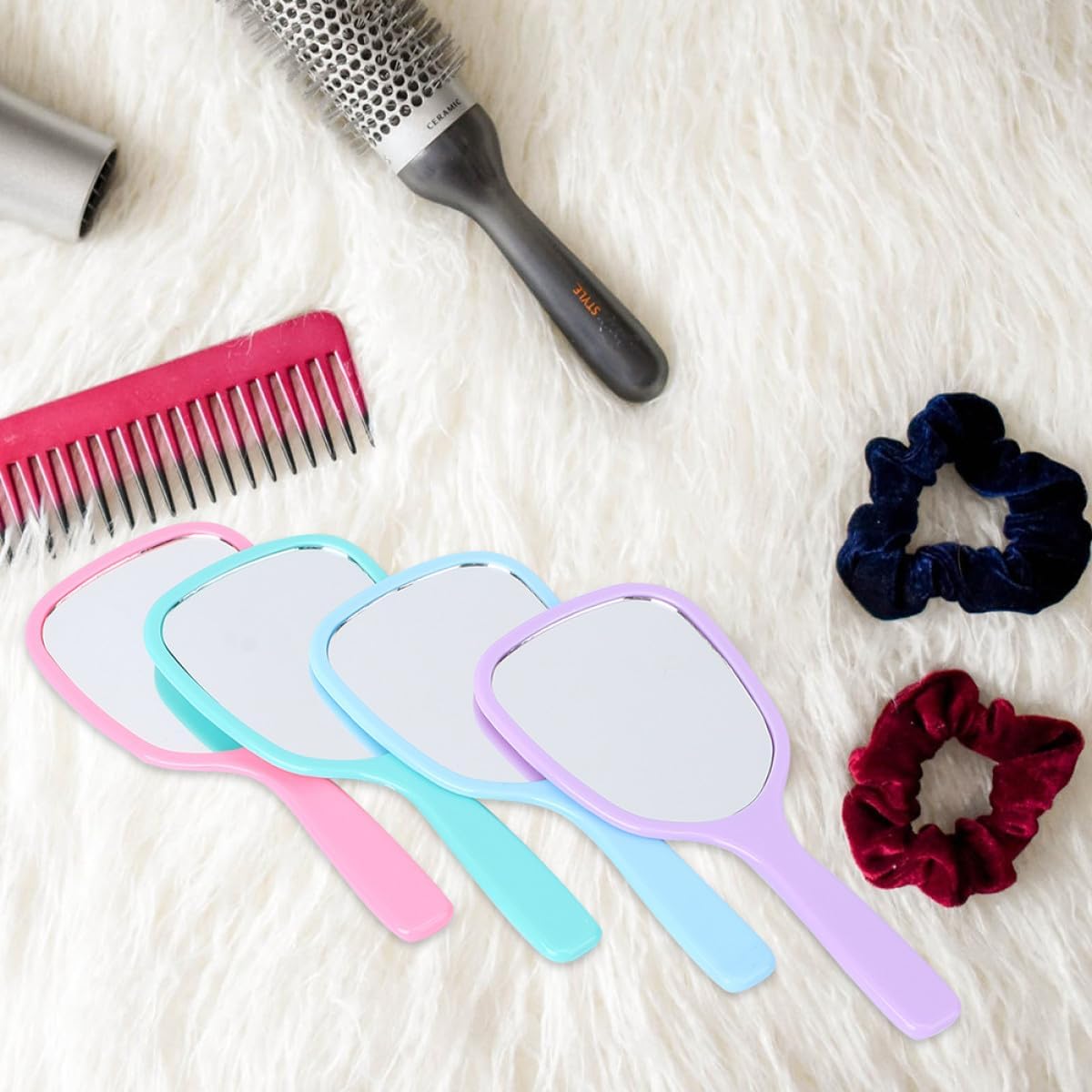 6Pcs Handheld Makeup Mirror Portable Glass Beauty Tool for Women image 5
