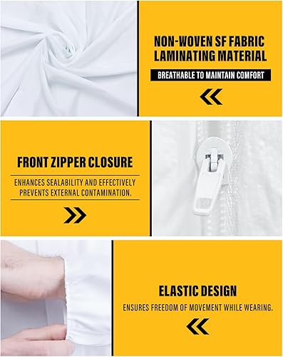 Miniatura 2 de Traje de material peligroso desechable  Traje de pintores de cuerpo completo en 7 tamaños con múltiples especificaciones para hombres y mujeres,