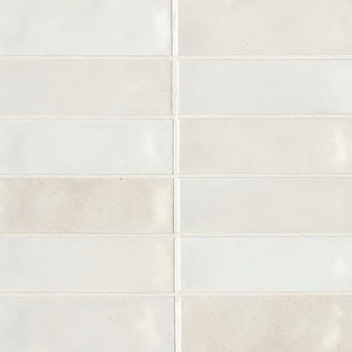 Celine - Azulejo de porcelana brillante de 2 x 6 pulgadas, color blanco (paquete de 66, 5.33 pies cuadrados)