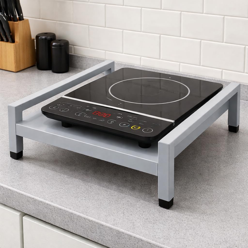 58528 Iron Table Top Induction Stand/Kitchen Organizer (38 L x 38 W x12 H CM's, Grey Color)-image-31