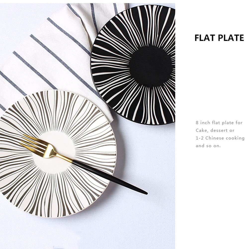 Assiettes Plates Plaques de dîner en porcelaine de 10 pouces de taille de grande taille Plaques de service for salades Steak Pâtes et apéritifie Serving.Microwave Four et Lave-vaisselle Assiette