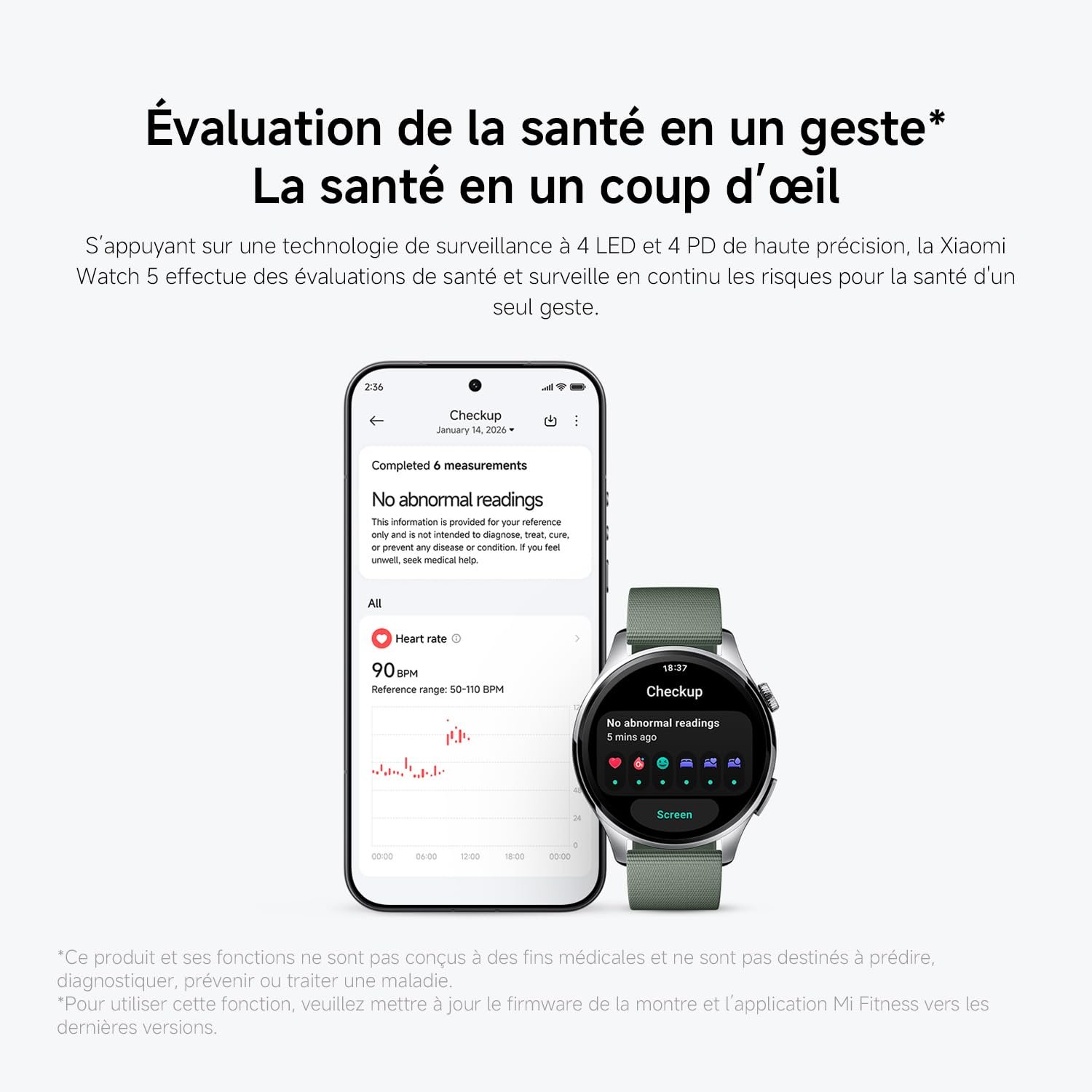 XIAOMI Watch 5 47 mm, Montre connectée Wear OS by Google, paiement sans Contact NFC, IA Gemini, écran 1,54", Jusqu’à 6 Jours d’autonomie, GPS Fitness, Android Uniquement, Bluetooth, Noir