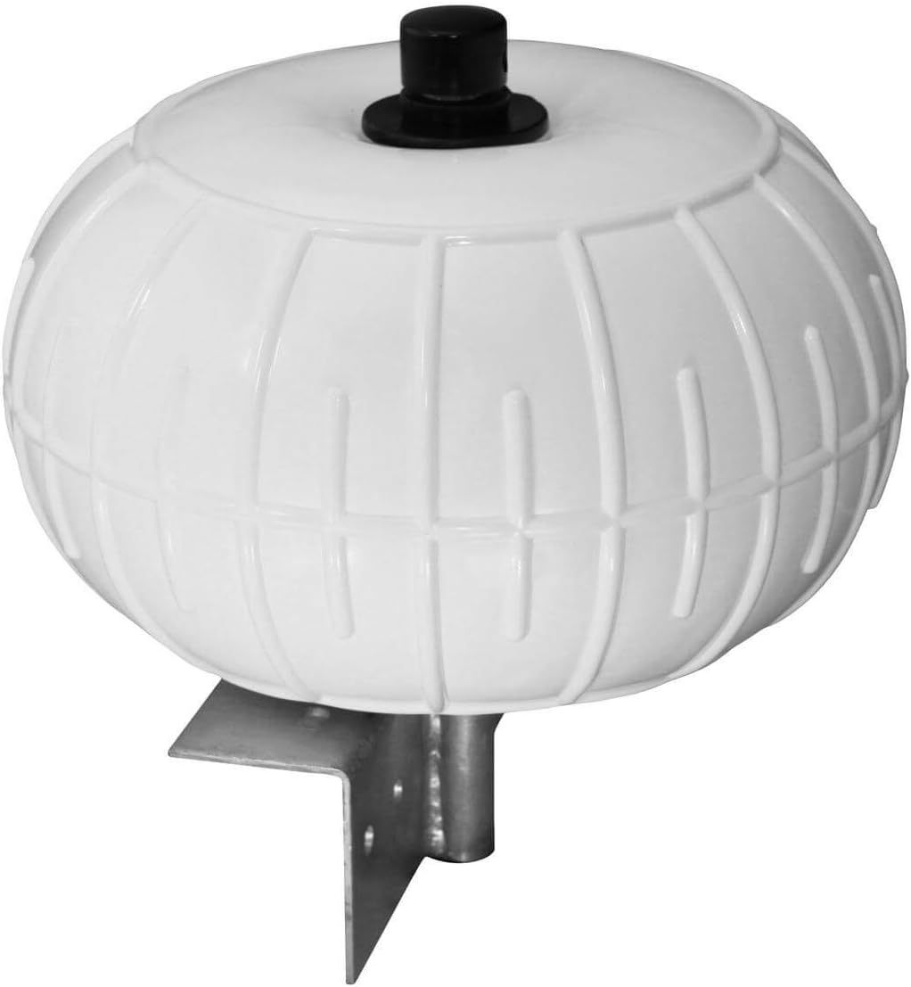 Dock Wheel Fender – 12" Air-Filled Marine Bumper for Boats 20–30 ft – Non-Marking Roller with Galvanized Hardware – Corner or Straight Mount – White – Inflate with Pump