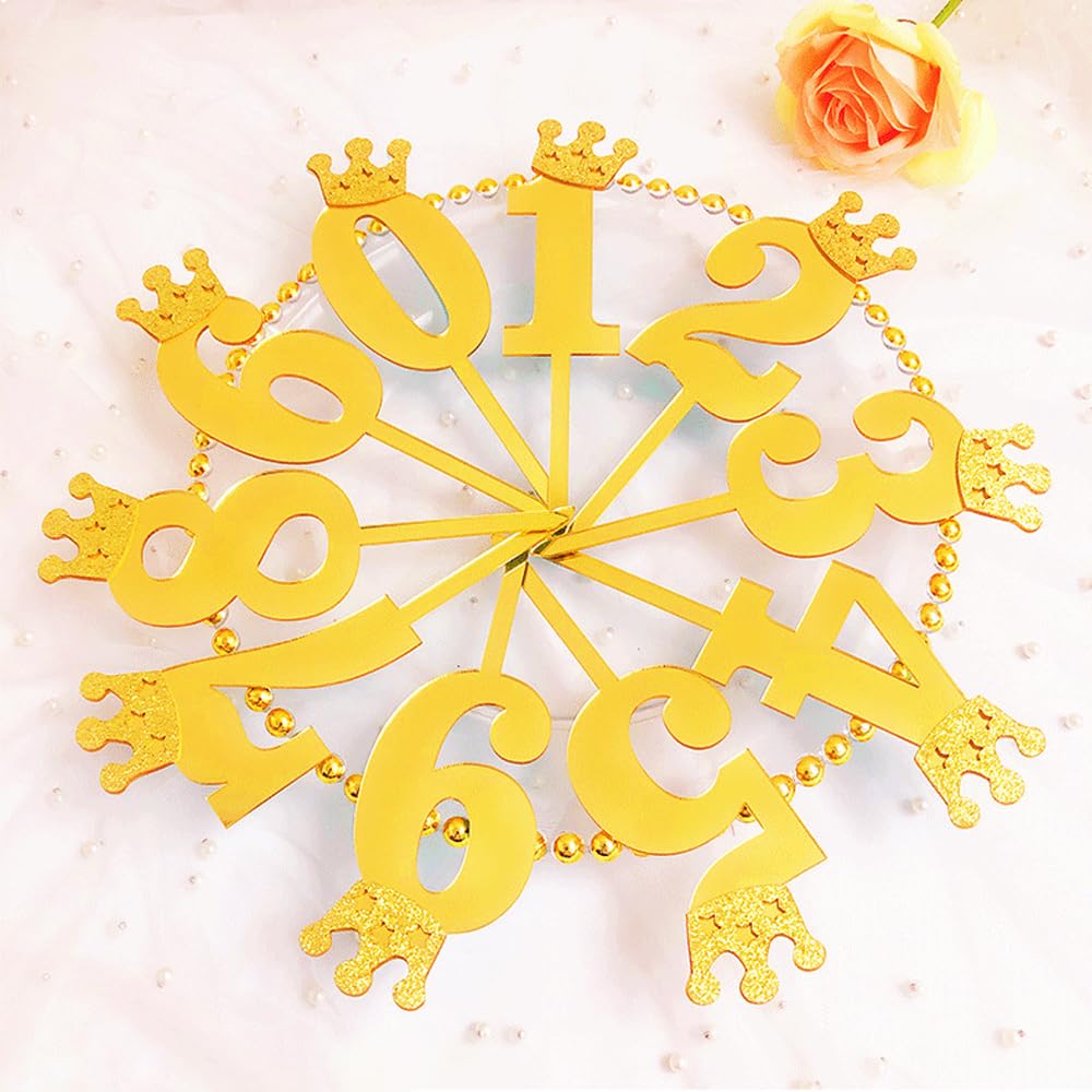 Ephlyn Confezione da 1 topper per torta con scritta ''Happy 10th Birthday'', glitterata, numero 10, dieci anni, decorazione per torta per festeggiare il 10° compleanno, forniture per feste, blu