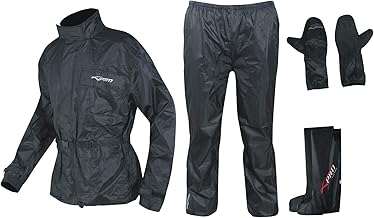 A-pro Combinaison Kit Anti Pluie Blouson Pantalon Gants Surbottes Impermeable Noir M