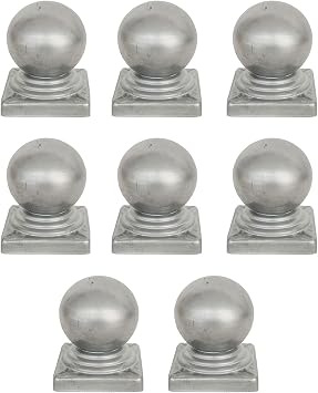 8 X Sphere Fence Finials, Fence Post Caps Galvanised Garden Decking Fence Ball Post Cap Finial,25x25mm