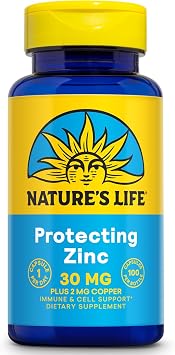 Natures Life Zinc Picolinate 30mg Plus 2mg of Copper - Chelated Zinc Supplement for Immune, Cardiovascular, Skin, Cellular Function, and Muscle Support - 100 Servings, 100 Capsules