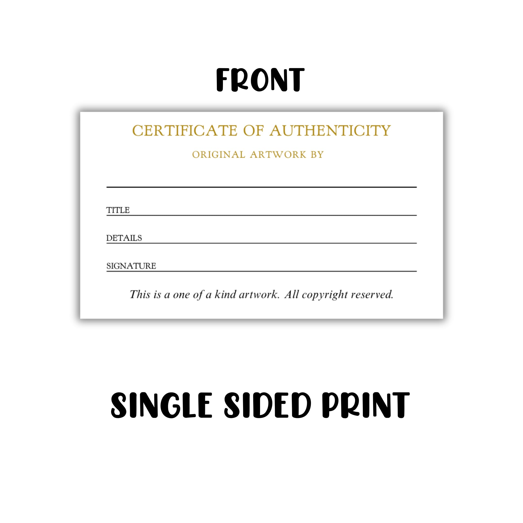 Amazon.com: Certificate of Authenticity of Original Artwork 50pk