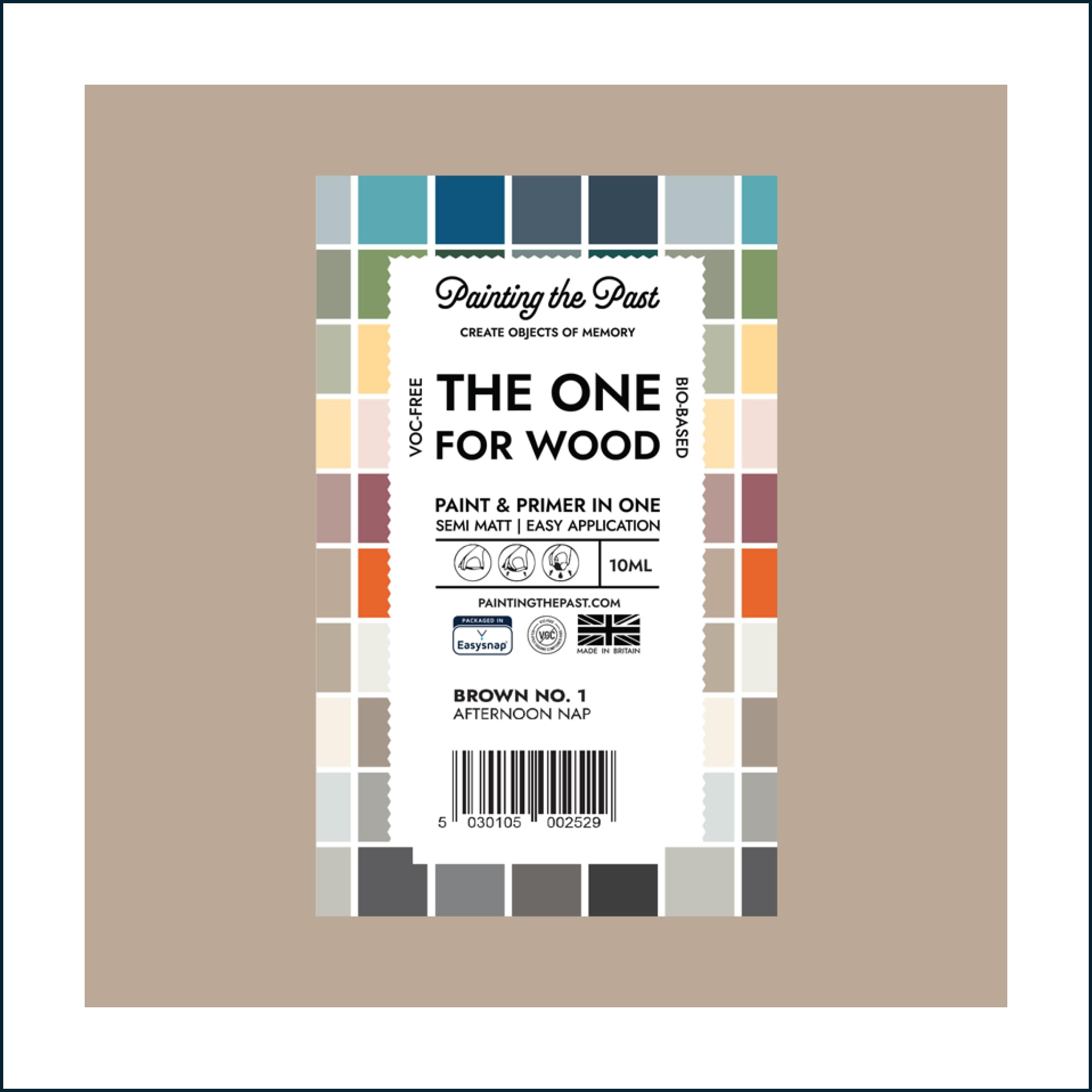 Painting The Past Brown No. 1 Afternoon Nap The One For Wood Paint & Primer 10Ml (Sample) | Semi Matt Finish, Bio-Based & Voc-Free Formula For Wooden Furniture & Surfaces | Durable & Easy Indoor Home Decorating