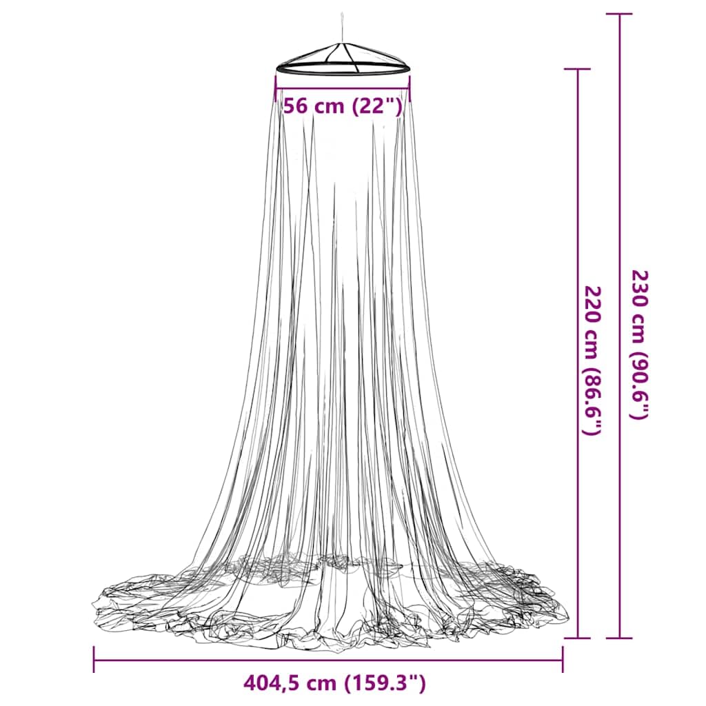 Moskitonetz für Bett aus Polyester Weiß 56 x 56 x 220 cm, 220 Mesh, A Rahmen Form mit breitem Eingang, für 200 cm Bettbreite, für Schlafbereich, Reise und Zuhause