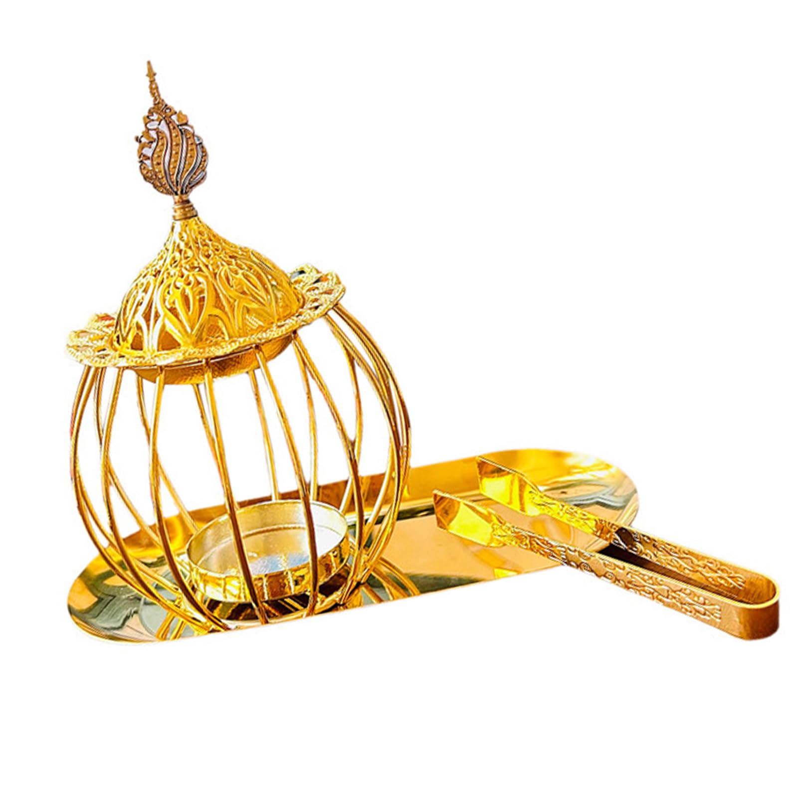 CUNZJIA Arab Burners Set Tray for Meditations Incenses Censers Tealight Candle Holder and Tongs Aromatherapies Diffuser