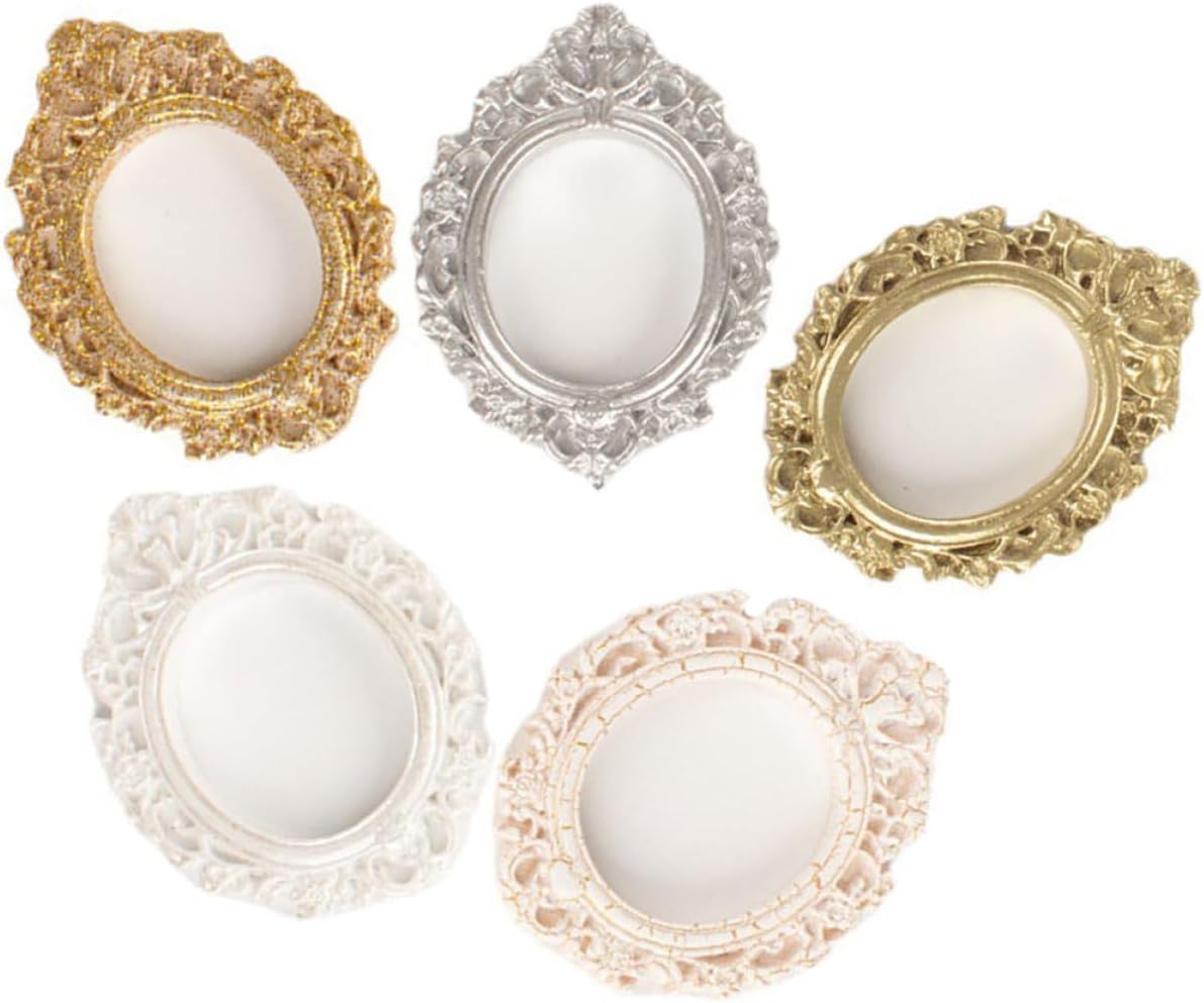 Amazon.com - GOOHOCHY 5Pcs Mini Vintage Resin Picture Frames Oval and ...