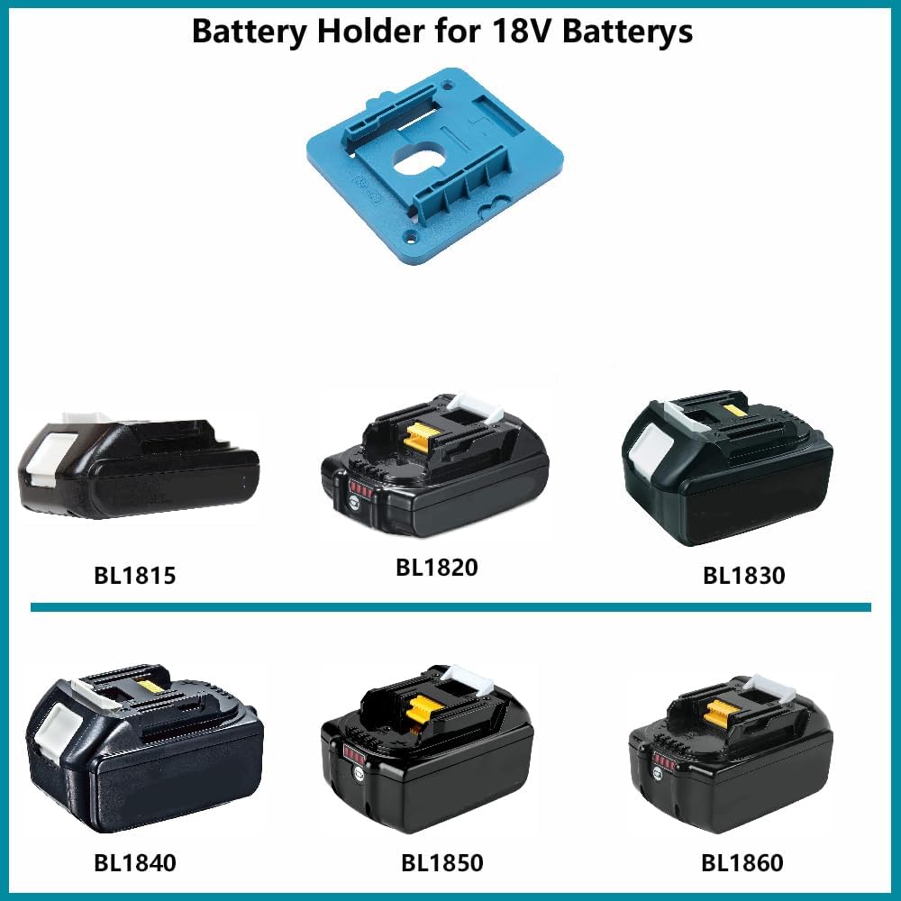 12pcs Battery Holders，Wall Mount，Compatible with Makita18V Batteries （with Screws，No Battery）