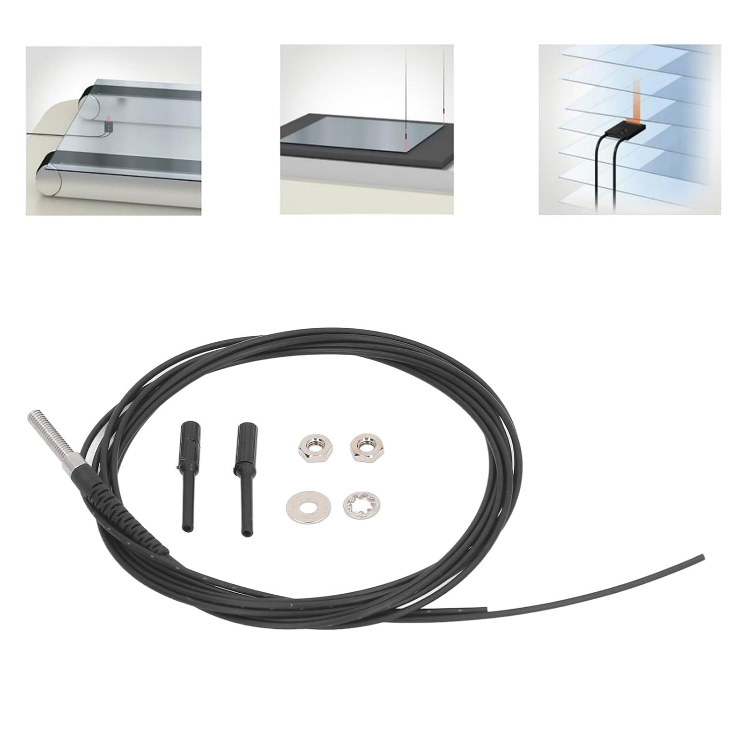 TP-30ZD Fiber Optic Sensor 0-540mm Detection Distance M3 Thread Reflection Optical Fiber Sensor Probe Cable with Accessory