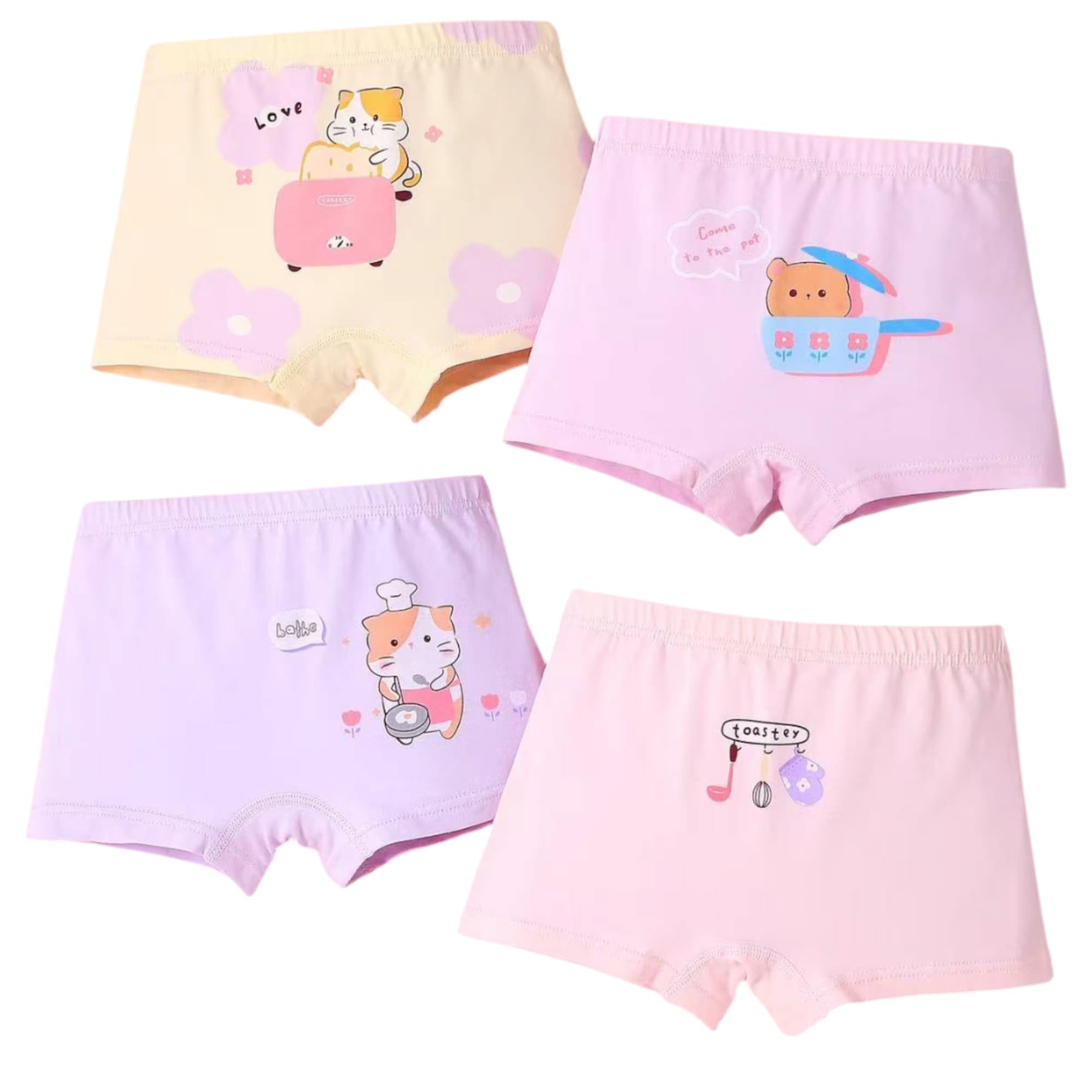 Tinnie Frenzy Girls' Premium Cotton Boxer Briefs – Soft Breathable Underwear, Multi-Pack (4,6,8 &10) with Fun Prints & Vibrant Colors (in, Age, 5 Years, 6 Years, Regular, 4, Multicolour) - Image 7 thumbnail