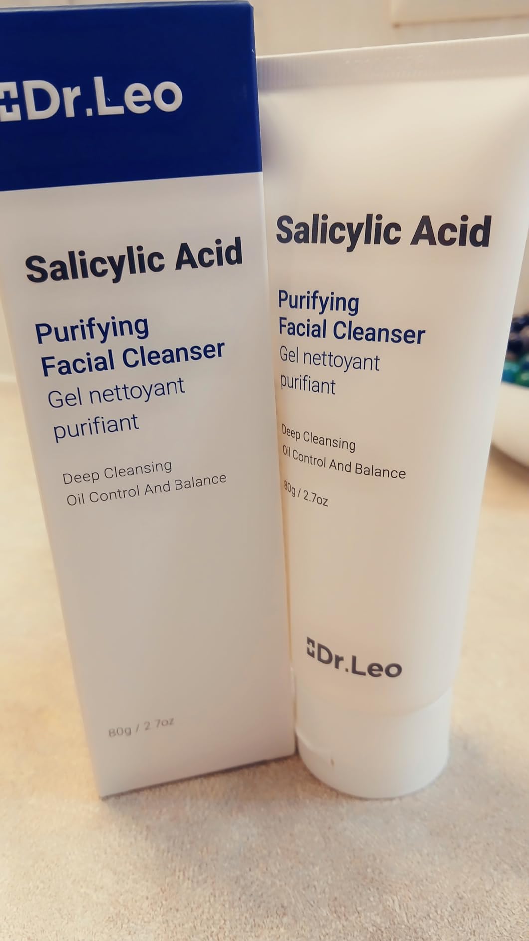 Dr.Leo Salicylic Acid Foaming Cleanser, Face Wash for Oily, Combo & Acne-Prone Skin | 8 Amino Acids Gentle Non-Irritating, 3X Crystal Jelly Deep Clean, Oil Control, Prevents Breakouts, 2.7 oz
