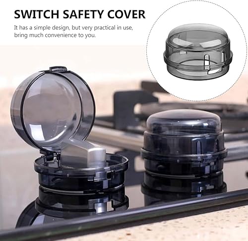 Miniatura 3 de Fundas de seguridad negras para pomo de estufa de cocina, fundas de perilla de gas para niños pequeños, a prueba de bebés, protección de seguridad