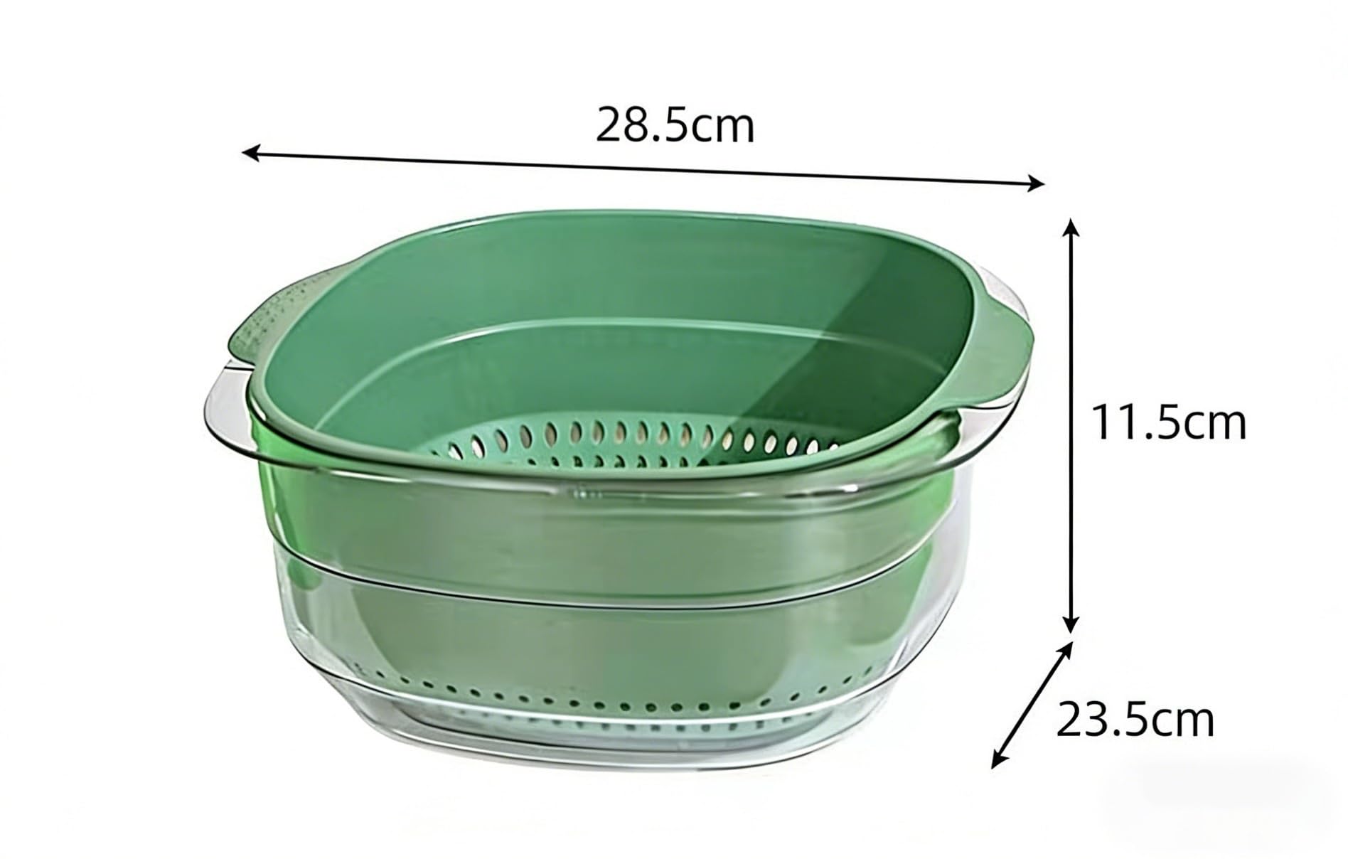 Cesta coladora de doble capa 2 piezas Para Cocina | Colador de frutas y verduras for lavado de cocina, cesta de remojo for lavado y enjuague(White)