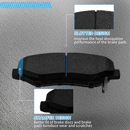 Image of Front Brake Pads Set Compatible with Honda Accord Civic CR-V CR-Z Element FIT Pilot, Acura ILX Automotive Replacement Brake Pads Semi-Metallic D914