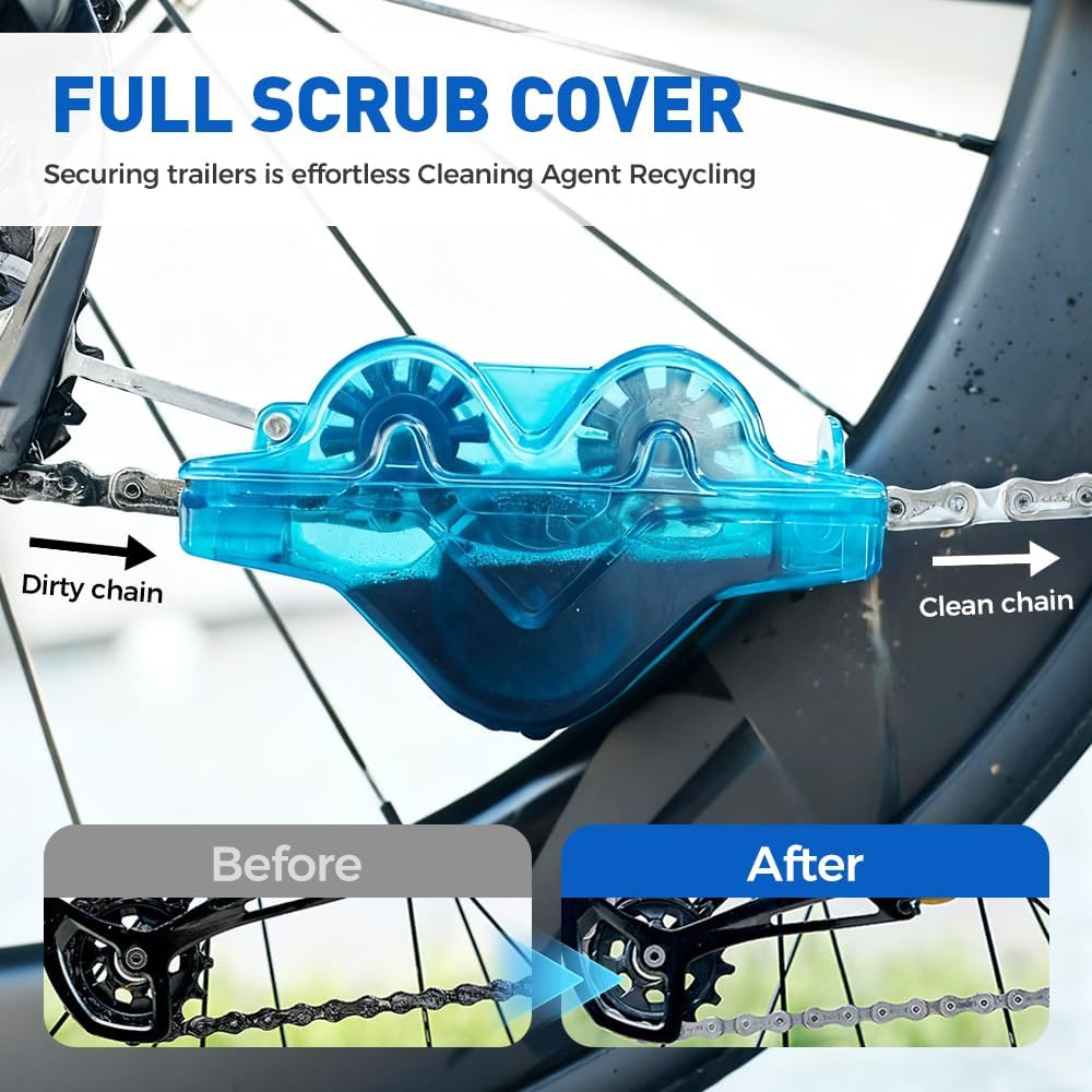 Bicycle Chain Cleaner Tool, 2026 New Bike Chain Cleaner for Mountain Bike, Multi Functional Chains Cleaning Brush for Road Bikes, Bikes Accessory for Cycling Enthusiasts (Set)