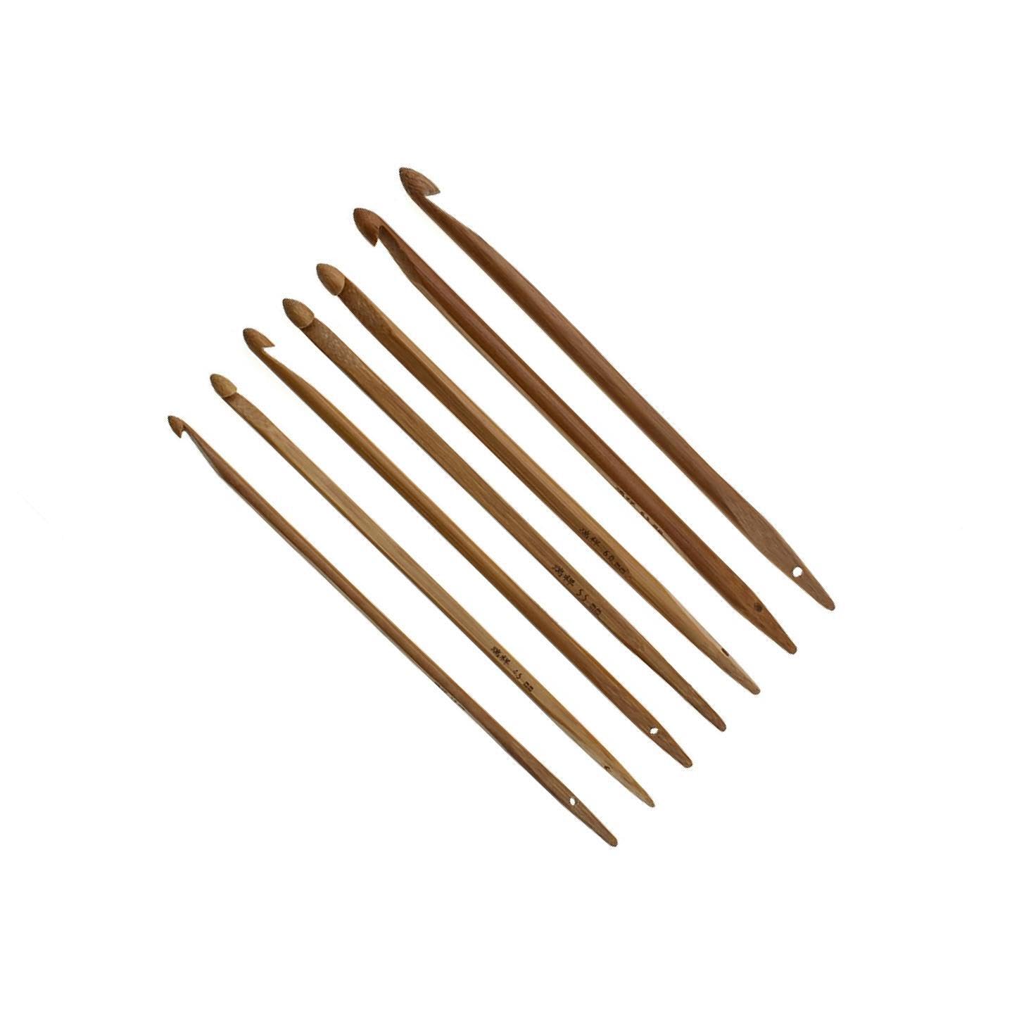KIXZSAZ Crochet Hooks Wood Crochet Hooks Wooden Knitting Needles Set Crafting Skills with Tools Reducing Pain Extra Long Crocheting Sewing Weaving Blunt