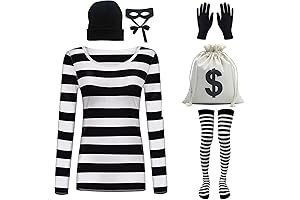 Adult Women's Robber Costume: Transform into a Daring Bank Robber for Halloween