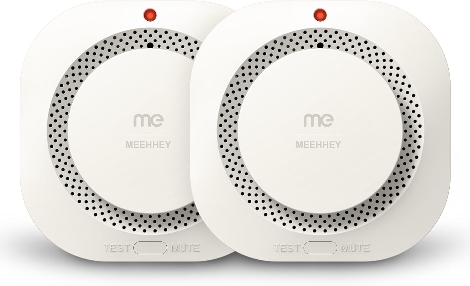 Smoke Alarms for Home, Smoke Alarm with 10 Years Life, Optical Fire Alarms for Home with LED Indicator and 80dB Audible, Smoke Detector Supplied with Fixing Kit Fully Certified, 2 Pack, Warm White