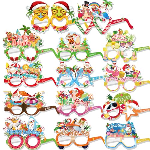 HOWAF Hawaiian Christmas Decorations Photo Booth Props