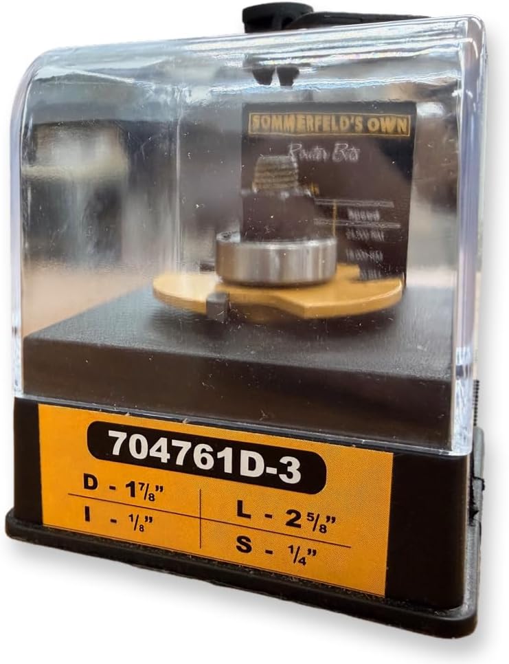 Sommerfeld 3-Wing Slot Cutter Router Bit Woodworking Tool 1/8 KERF, 1/4 SH