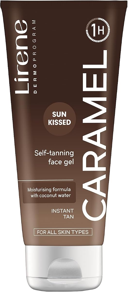 Lirene Perfect Tan Self-Tanning Face Gel Caramel, 75ml, Golden Sun-Kissed Glow, Non-Comedogenic, Oil-Free, For All Skin Types