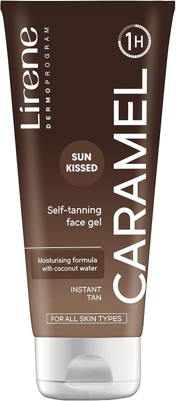 Lirene Perfect Tan Self-Tanning Face Gel Caramel, 75ml, Golden Sun-Kissed Glow, Non-Comedogenic, Oil-Free, For All Skin Types