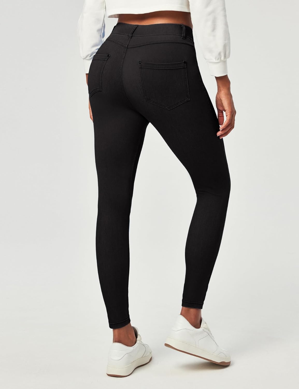 IUGA Jeggings for Women Tummy Control Stretchy Jeans for Women High Waisted Pull on Skinny Jean Leggings with Pockets Trendy - Image 2