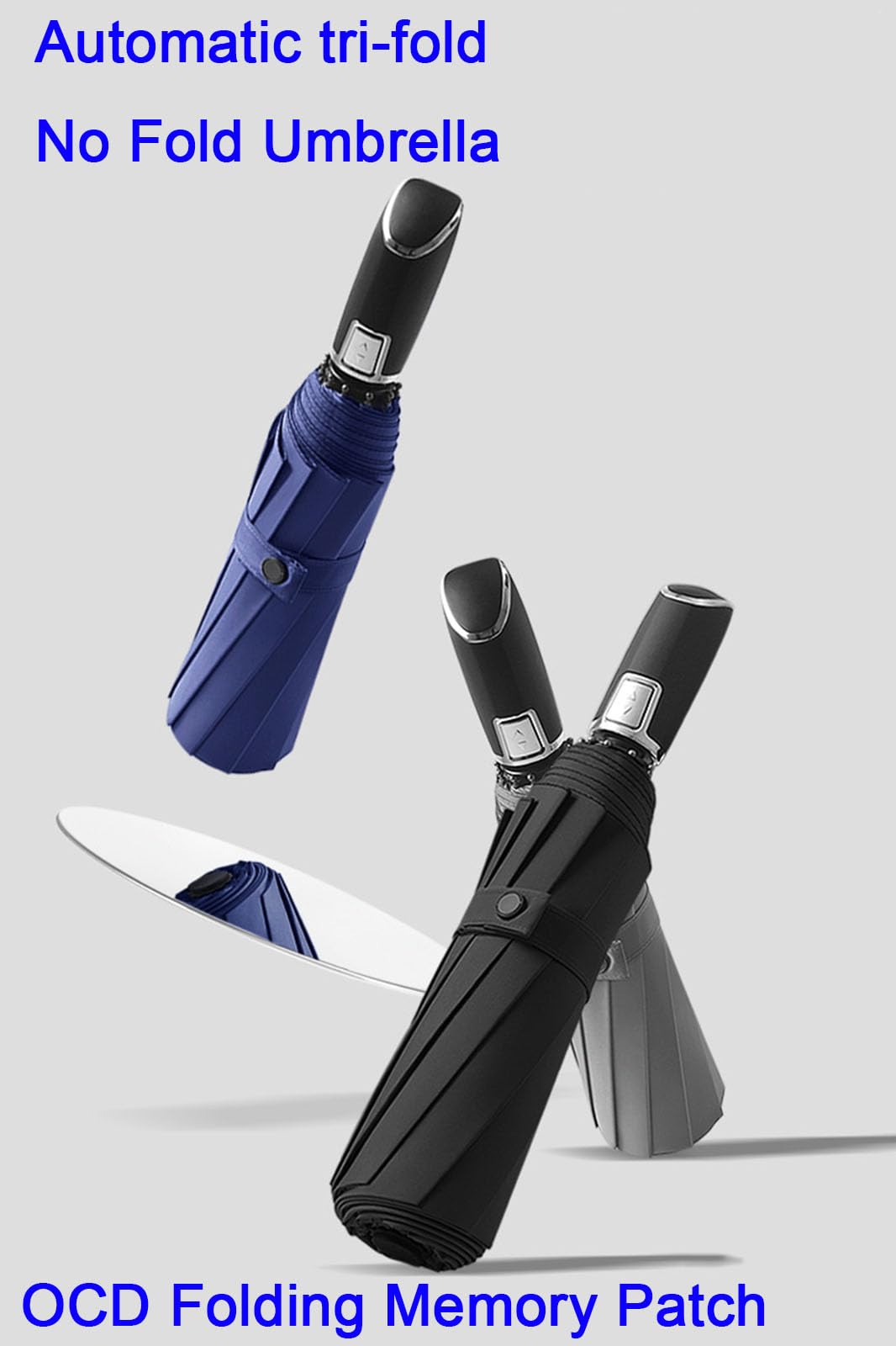 eallen Paraguas Plegable, Paraguas Grande Automático Apertura Y Cierre, Paraguas De Viaje Impermeable, Paraguas Plegable Antiviento Diámetro 105Cm Y Coating De Teflón 210T