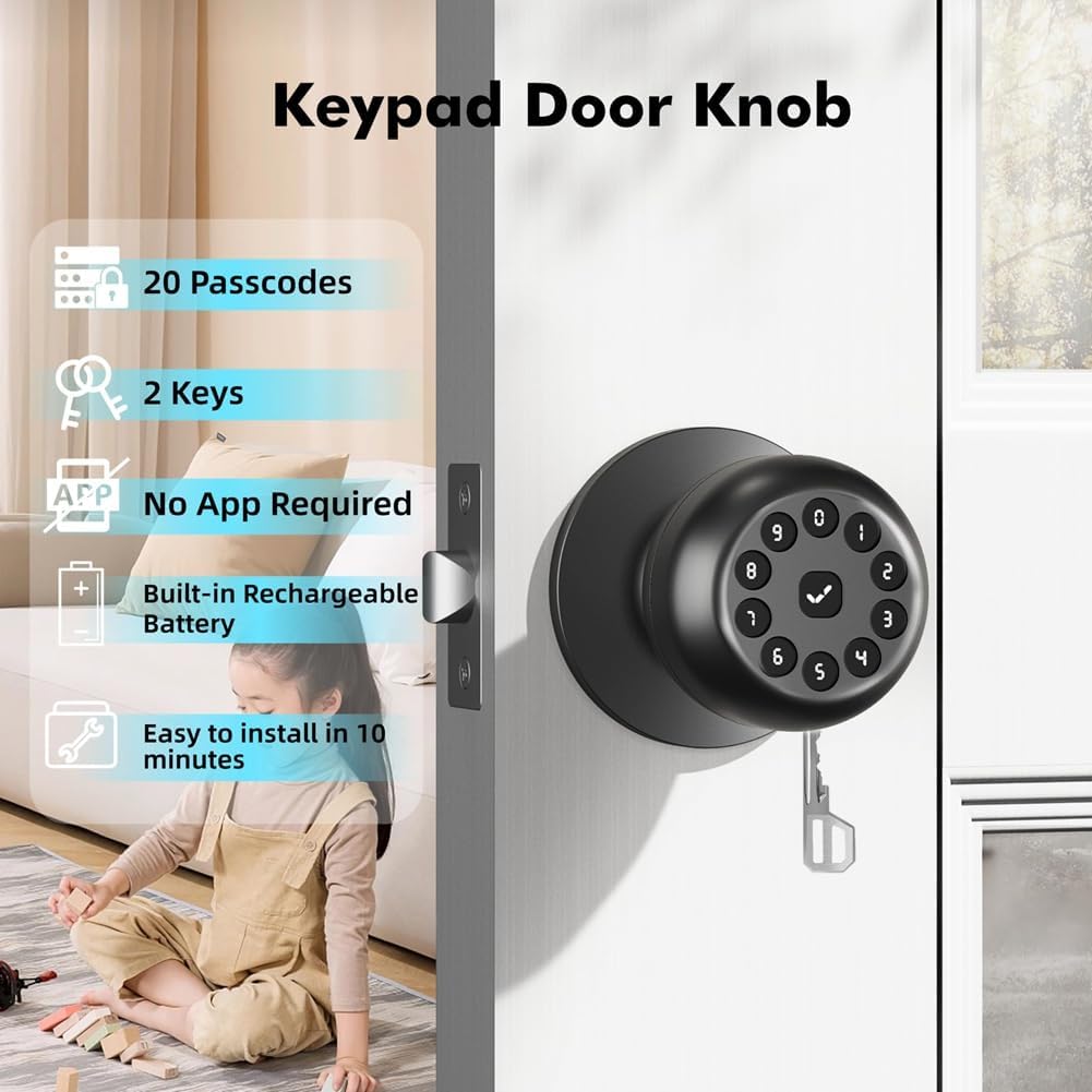 Keypad Door Knob features