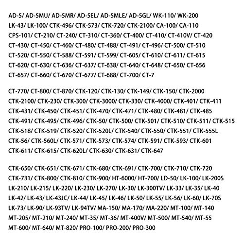 9V Power Adapter Fits For Casio Keyboard Ad-5 Ad-5Mu Ad-5Mr Wk-110 Wk-200 Lk-100 Lk-220 Ctk-496 Ctk-573 Ctk-700 Ctk-710 Ctk-720 Ctk-2100 Supply Charger Cord (8.2Ft) #TOP5