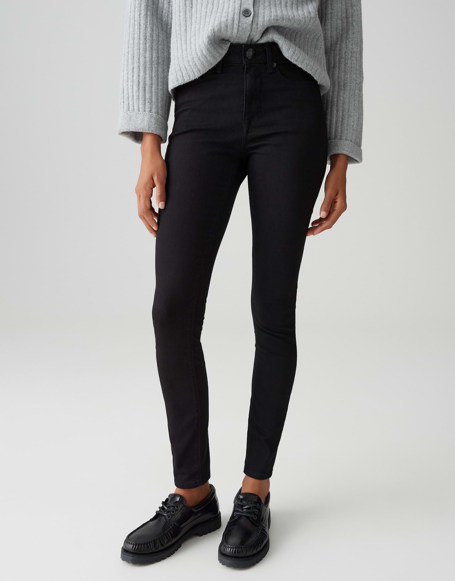 OPUS Damen Skinny | Skinny Jeans ELMA Black Low Rise mit Stretch-Anteil
