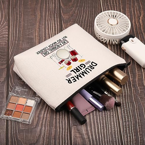 PLITI Drummer Girl Gift Drumming Gift Drum Player Gift Drummer Girl Like a Normal Girl But So Much Louder Drummer Makeup Bag (Drummer Girl bagU) - Image 3