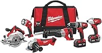 Vista 1 de Milwaukee 2696-26 M18, kit combo de 6 herramientas de ion de litio, inalámbricas