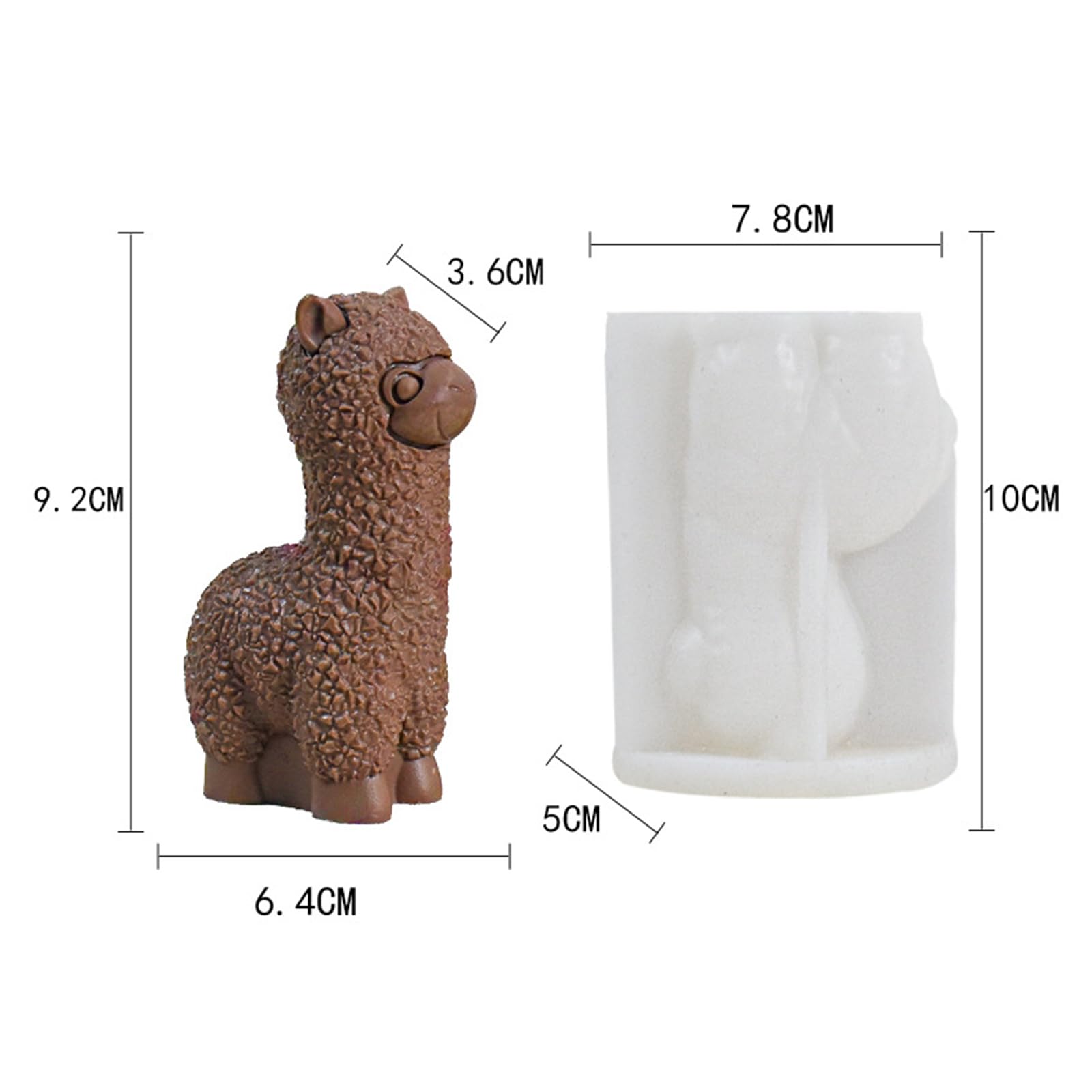 3D Alpaka Silikonform – Für Kerzen, Seife, Schokolade & Epoxidharz, Ca. 5x5x9 Cm, Lebensmittelecht