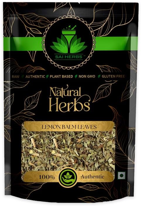 SAI HERBS Lemon Balm Leaves Ayurvedic Raw Leaves - Melissa Officinalis Ayurvedic Raw Leaves - Lemon Balm Tea Ayurvedic Raw Leaves - Herb Tea Dried Leaves - Pure & Natural (50 Grams)