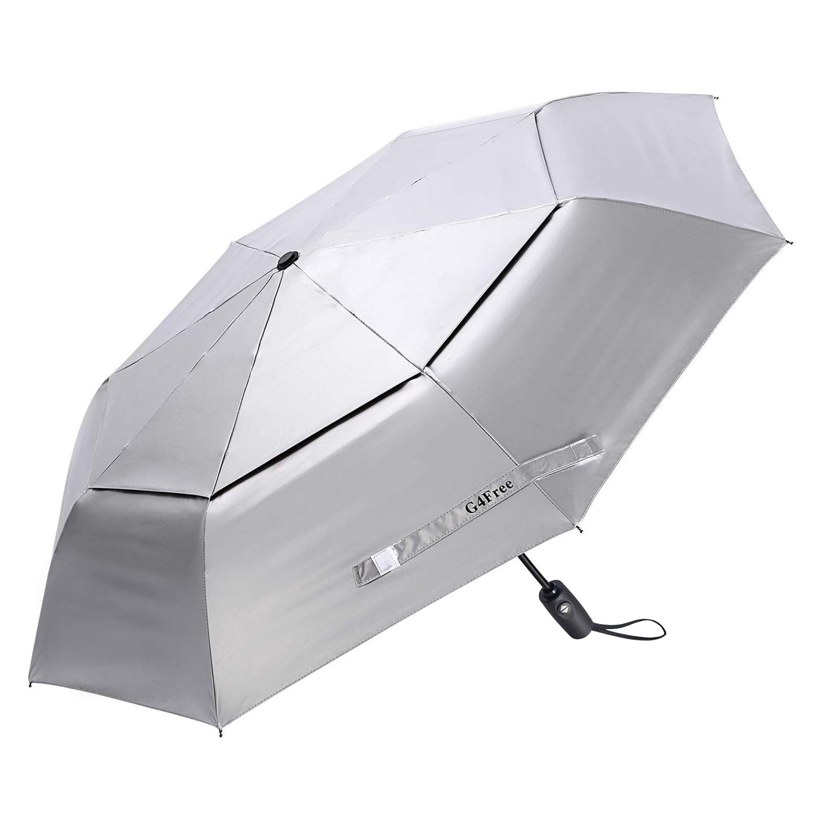 G4Free UPF 50+ UV Protection Travel Folding Umbrella 42/46 Inch Windproof Silver Coating Rain Sun Blocking Automatic Open