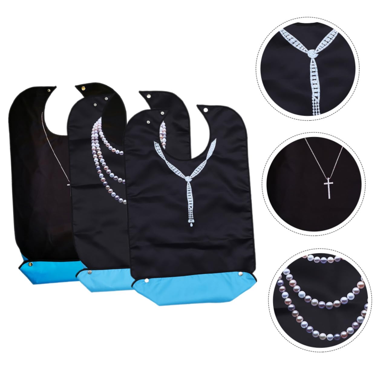 3 Stück-pack Wiederverwendbare und Waschbare Lätzchen für Senioren mit Strapazierfähiger Polyester Essschutz für Erwachsene im Haushalt