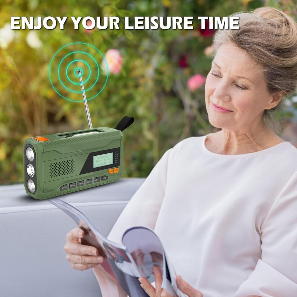 Mini korba ręczna radio Bluetooth +//radio FM 4500 mAh zasilane energią słoneczną radio awaryjne z latarką LED, alarm SOS