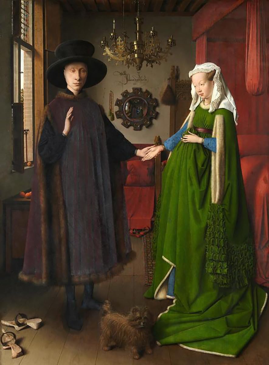 El Matrimonio Arnolfini | Jan van Eyck | Renacimiento Flamenco | Cuadro Canvas Wall Art | Impresión Giclée lienzo algodón puro | Bastidor 3cm | 55x75cm