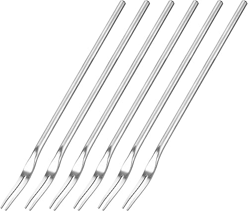 Miniatura 8 de uxcell Tenedores de frutas de acero inoxidable de 4 piezas, tenedores de degustación de frutas de ensalada de 5.12 pulgadas, tenedores de postre