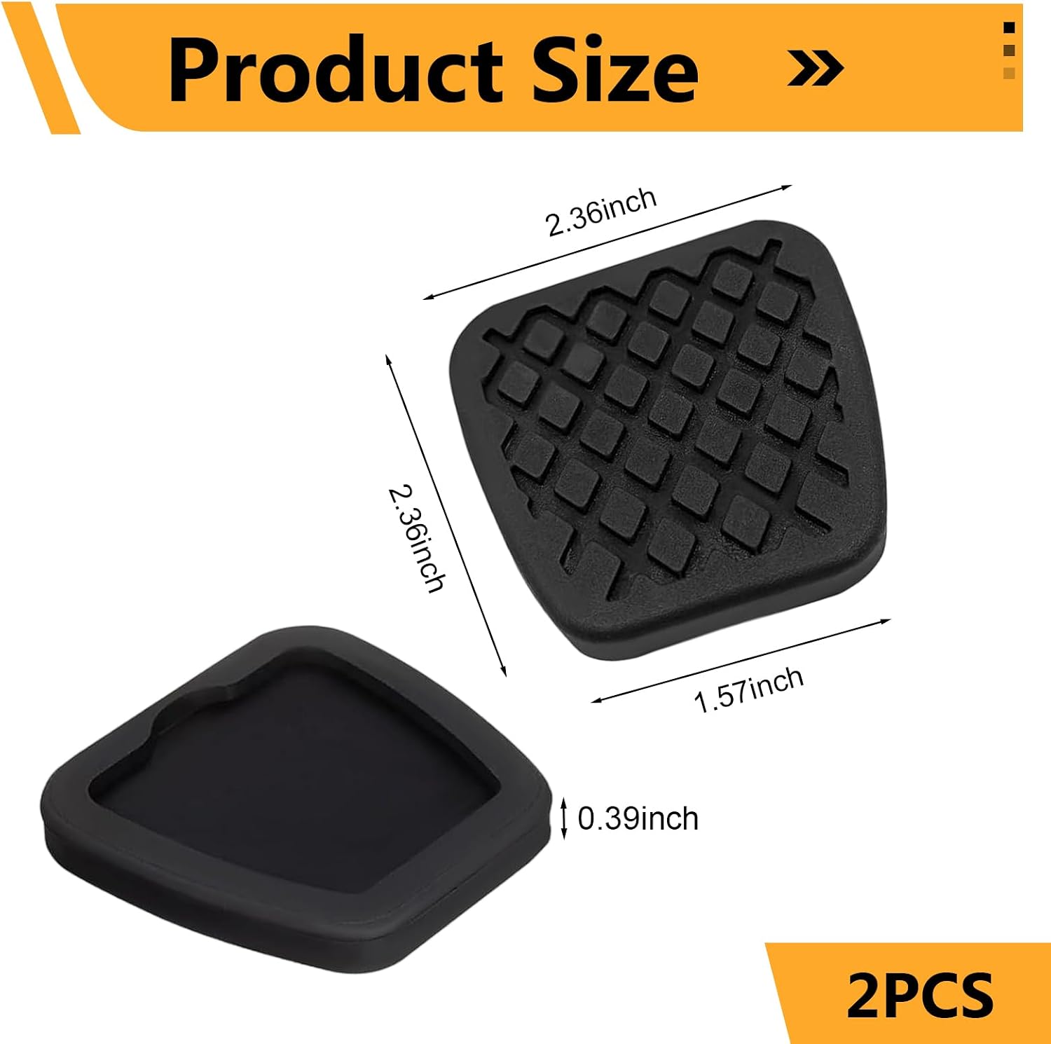 2 PCS Car Brake Pedal Cover Kit, Rubber Anti-slip Brake Clutch Pedal Pad Cover, Replacement OEM #46545-SA5-000 46545SA5000, Compatible with Honda Accord CRX Civic CRV Element (Black)